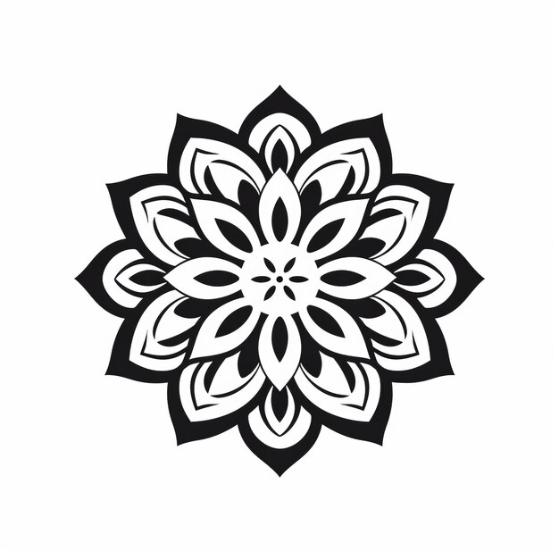 Minimalistische Mandalas kreisförmige Blumendesigns für Logos und Muster