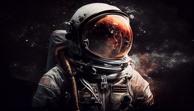 Minimalistische Nahaufnahme Illustration eines Astronauten mit Helm Futuristische Ästhetik und ist perfekt für Projekte im Zusammenhang mit Weltraumforschung, Science-Fiction oder Technologie