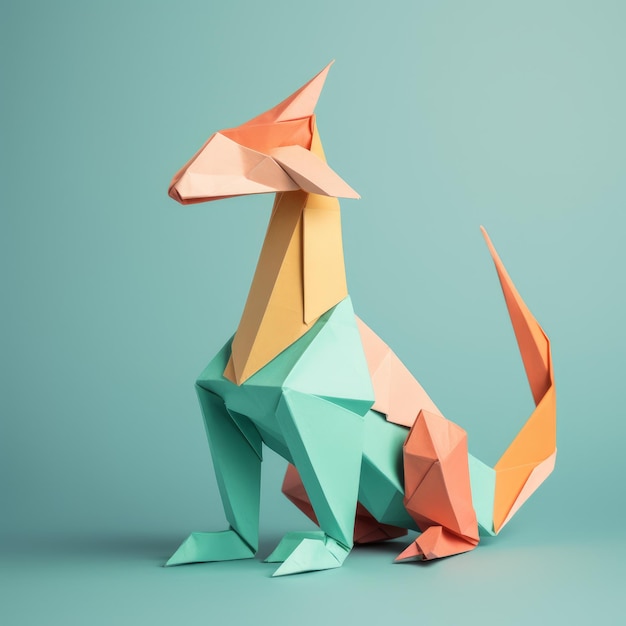 Minimalistische Origami-Drachen-Komposition