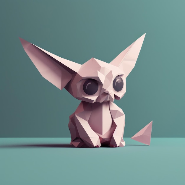 Minimalistische Origami-Gremlin-Komposition