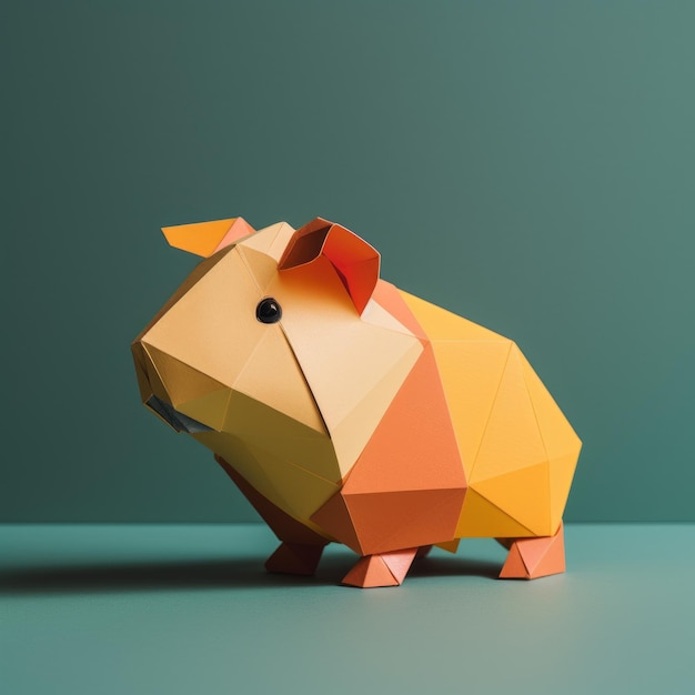 Minimalistische Origami-Guinea-Schweinchen-Komposition