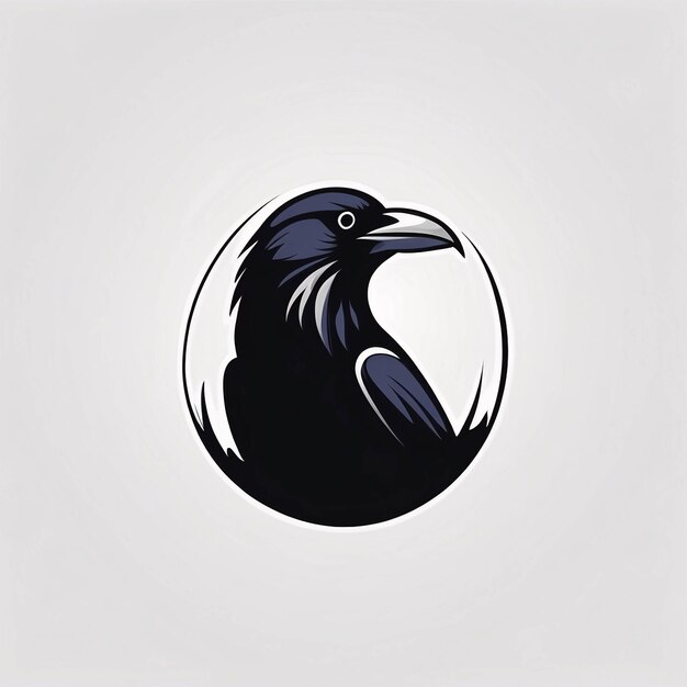 Minimalistische schlanke und einfache Raven Crow Illustration Logo Design Idee