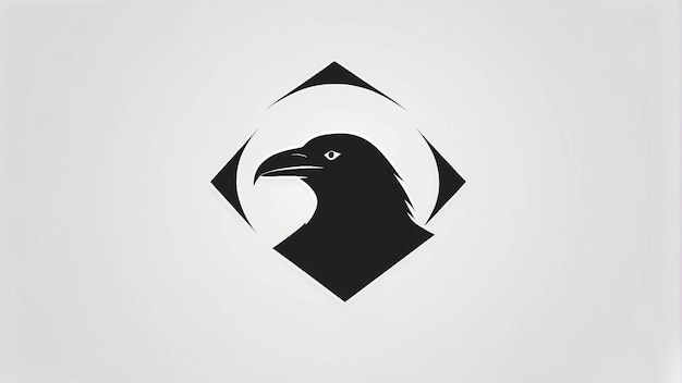 Minimalistische schlanke und einfache Raven Crow Illustration Logo Design Idee