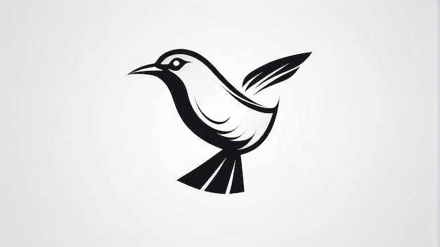 Foto minimalistische schlanke und einfache vogel-illustration logo-design-idee