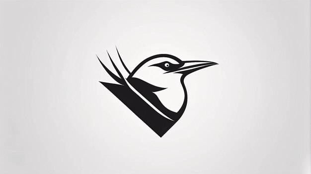 Foto minimalistische schlanke und einfache vogel-illustration logo-design-idee