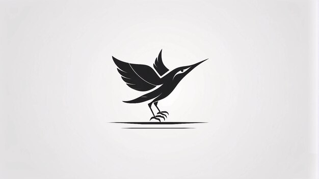 Foto minimalistische schlanke und einfache vogel-illustration logo-design-idee