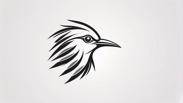 Minimalistische schlanke und einfache Vogel-Illustration Logo-Design-Idee