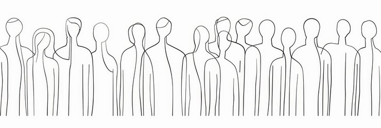 Foto minimalistische silhouette der menschenmenge