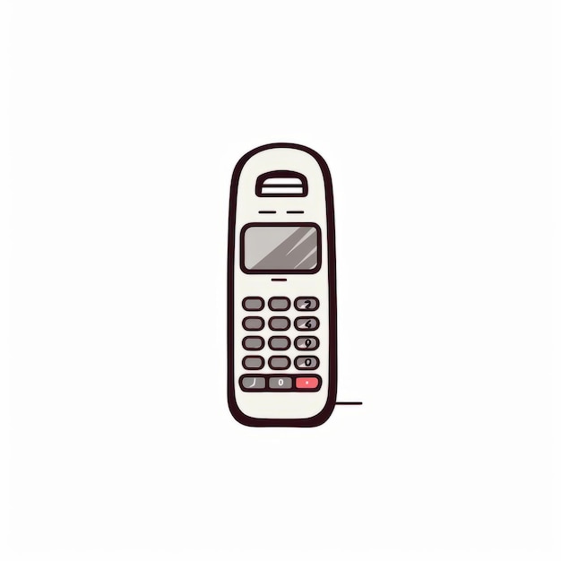 Minimalistische Telefonillustration auf weißem Hintergrund