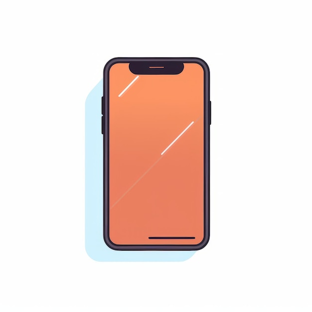 Foto minimalistische telefonillustration auf weißem hintergrund