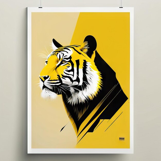 Foto minimalistische tiger-illustration