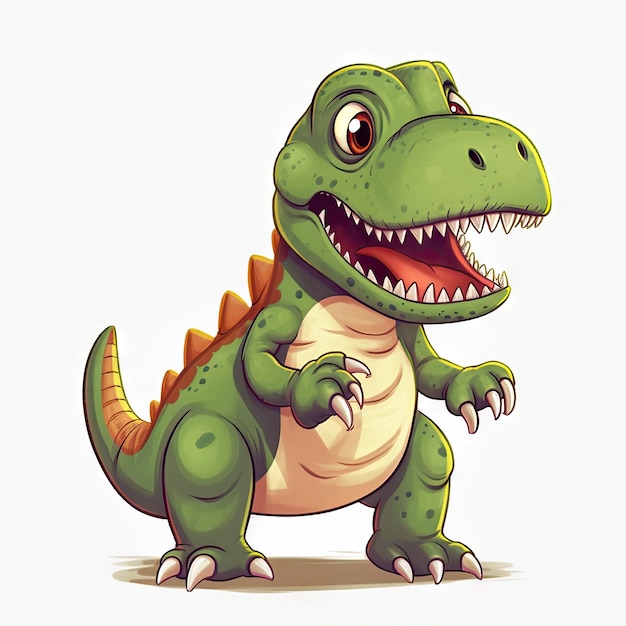 Minimalistische TRex-Illustration mit gruseligem, wütendem Gesicht