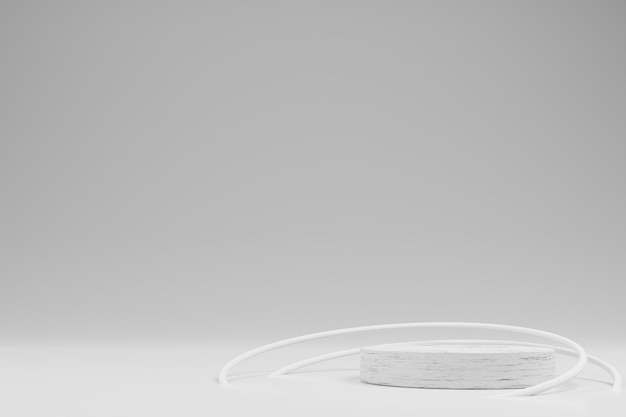 Minimalistische weiße Podiumsszene auf 3D-Rendering für Produktpräsentation