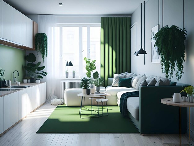 Minimalistische Wohnung mit gemütlichem Ambiente und natürlichen Texturen