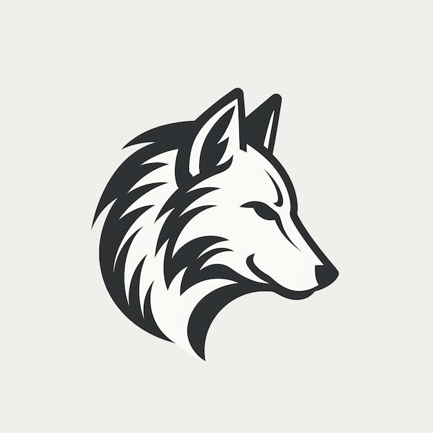 Minimalistische Wolf Emblem Logo Vorlage Illustration