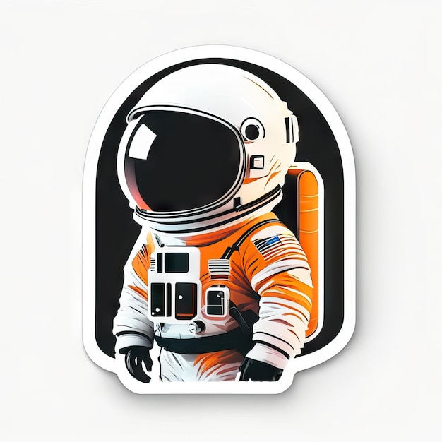 Minimalistischer Astronautenaufkleber
