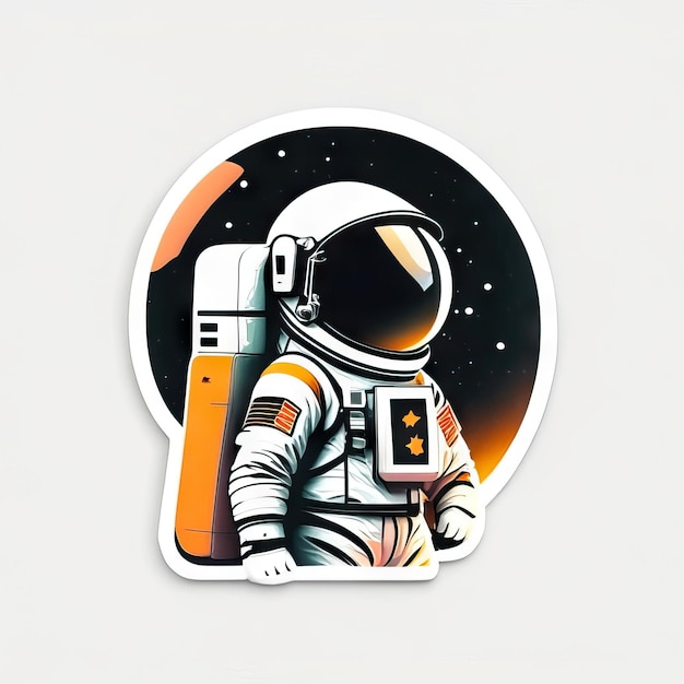 Minimalistischer Astronautenaufkleber