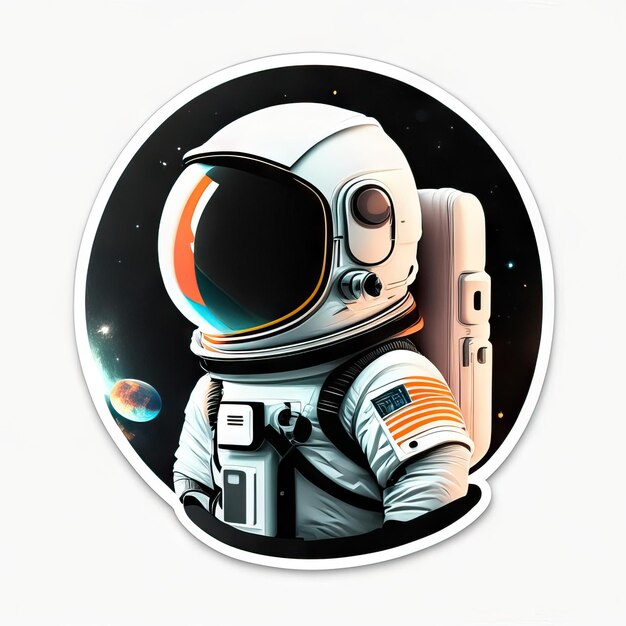 Minimalistischer Astronautenaufkleber