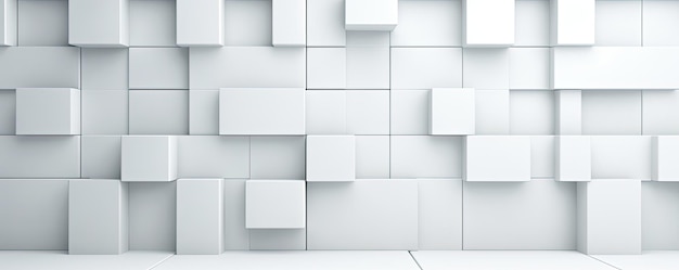 Minimalistischer Geschäftshintergrund mit einem Raster aus sauberen weißen Quadraten, das ein schlichtes Panorama darstellt