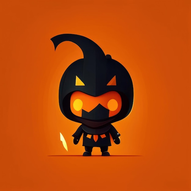Minimalistischer Halloween-Charakter mit generativer KI