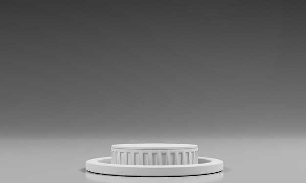 Minimalistischer Hintergrund für Produkthintergrund mit weißem Podium auf 3D-Rendering