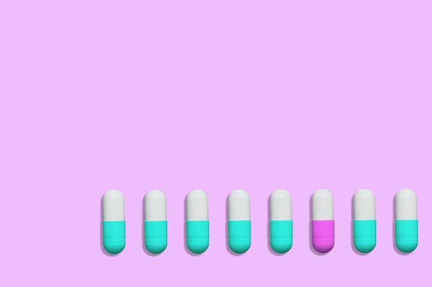 minimalistischer Hintergrund mit hellem Muster der Kopienraumpillenpillen