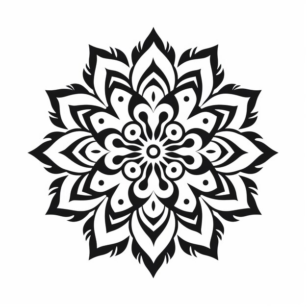 Minimalistischer Mandala-Blumenmusterdruck für Vektordesigns