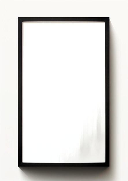 Minimalistischer schwarzer Rahmen mit Aquarellrand auf weißem Hintergrund