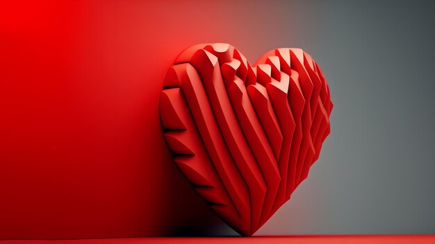 Minimalistischer Valentinstaghintergrund mit Herzsymbol neuronalem Netzwerk generierte Kunst