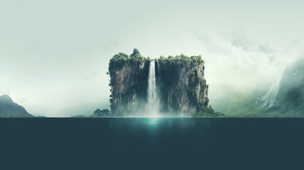 Minimalistischer Wasserfall-Hintergrund