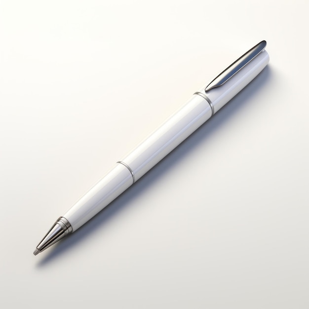 Minimalistischer weißer Stift mit industriellem Design und 4K-HD-Technologie