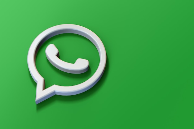 Minimalistisches 3D-WhatsApp-Logo mit Leerzeichen