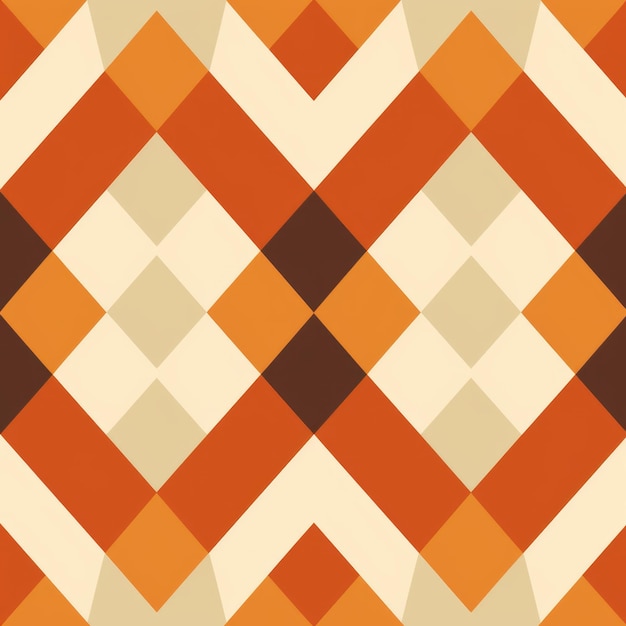 Minimalistisches Argyle-Muster in Orange und Beige