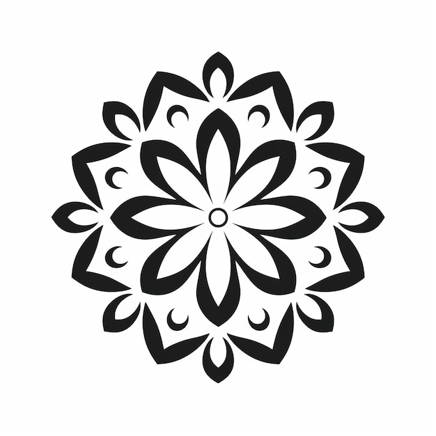Minimalistisches Blumenmotiv Eine stilisierte byzantinisch inspirierte Illustration