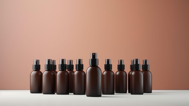 Minimalistisches braunes Flaschenmodell für kosmetische Produkte, KI-generiert