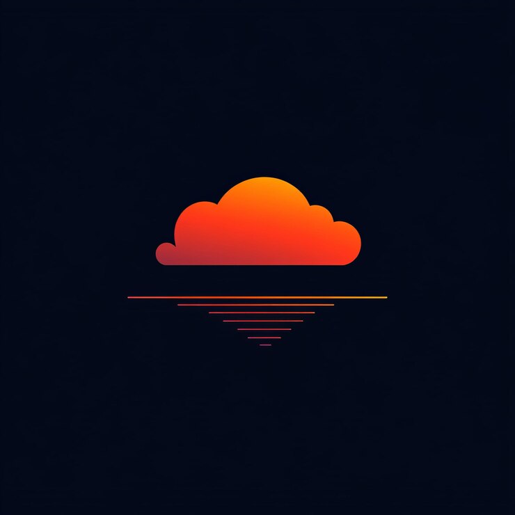 Foto minimalistisches cloud-sunset-grafikdesign