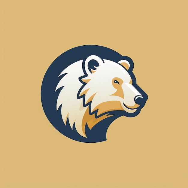 Minimalistisches Eisbären-Logo-Design mit braunen, blauen und weißen Farben