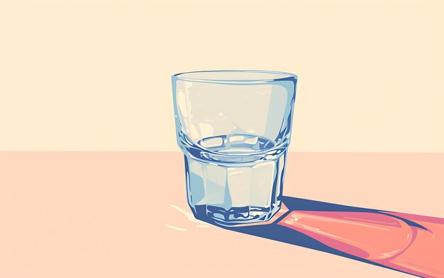 Foto minimalistisches glas wasser auf tischkunst