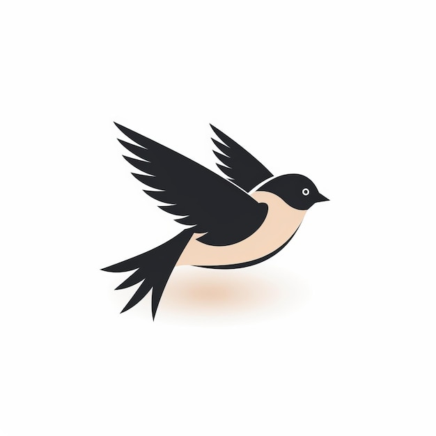Minimalistisches Ikonen-Schwarz-Weiß-Vogel-Logo-Design