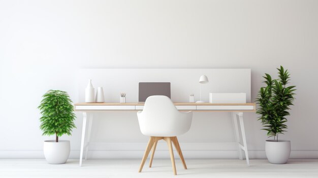 Foto minimalistisches interieur minimales interieur minimales büro bürozimmer minimaler schreibtisch licht interieur