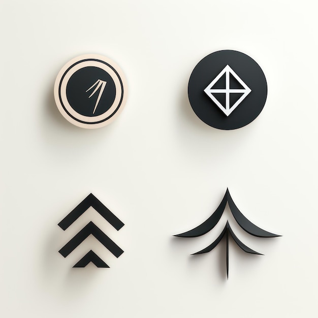 Foto minimalistisches logo-design und variationen auf weißem hintergrund