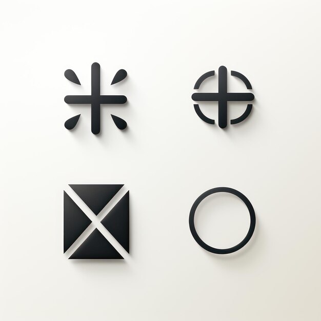 Minimalistisches Logo-Design und Variationen auf weißem Hintergrund