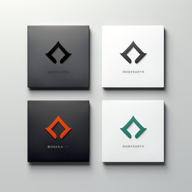 Minimalistisches Logo-Design und Variationen auf weißem Hintergrund