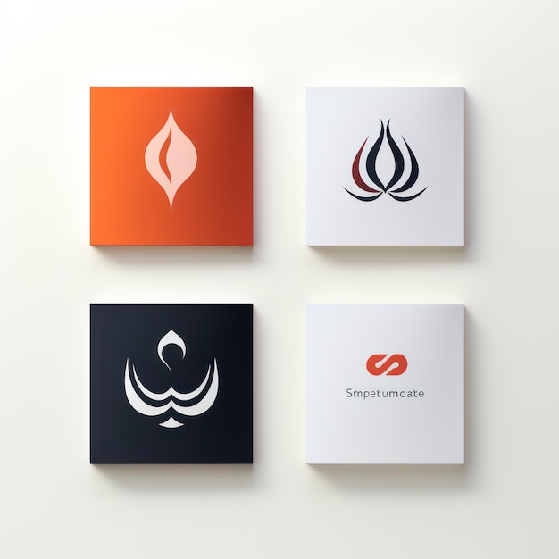 Minimalistisches Logo-Design und Variationen auf weißem Hintergrund