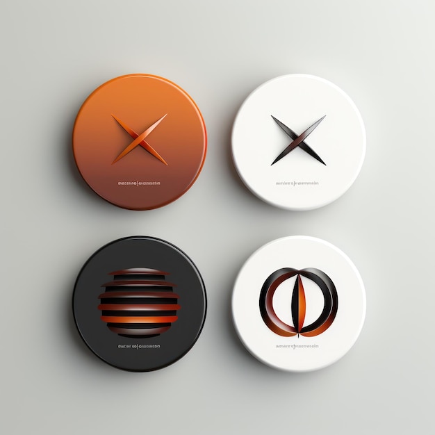 Minimalistisches Logo-Design und Variationen auf weißem Hintergrund