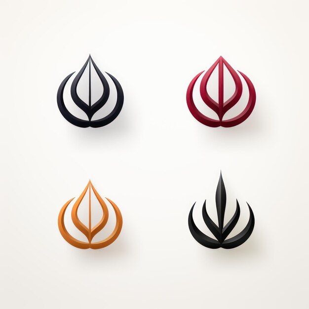 Minimalistisches Logo-Design und Variationen auf weißem Hintergrund