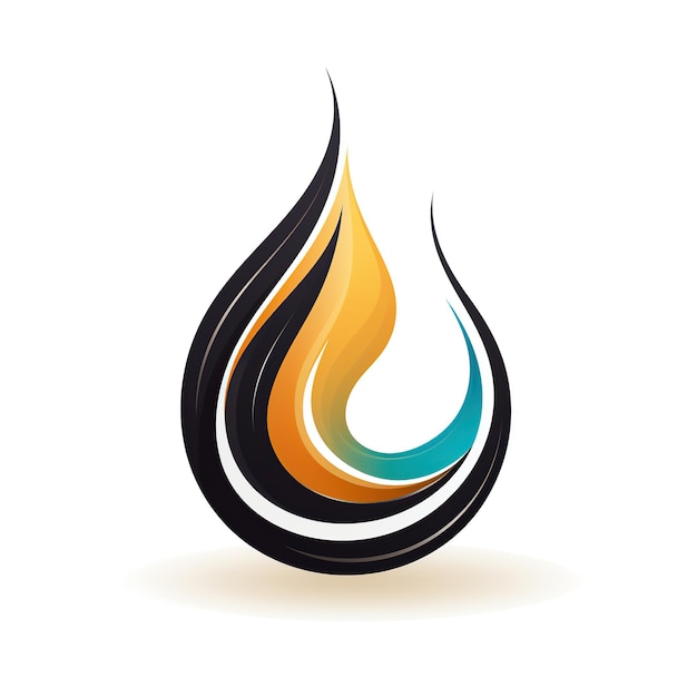 minimalistisches Logo Emblem Symbol eines farbenfrohen Wassertrops auf weißem Hintergrund