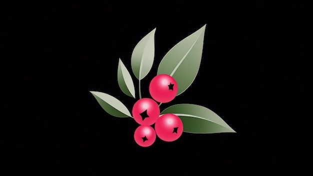 Minimalistisches Logo, generative KI mit roten Beeren