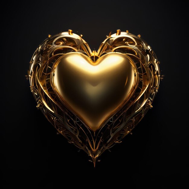 Minimalistisches modernes goldenes Herz