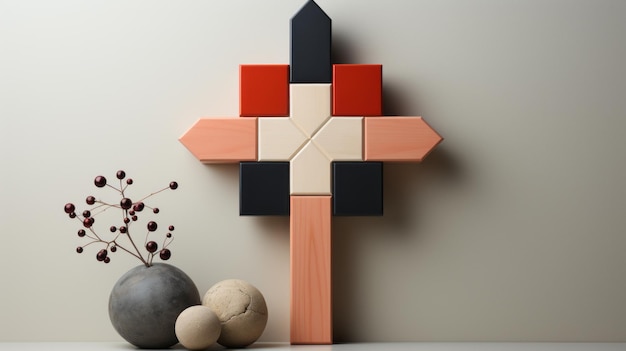 Foto minimalistisches modernistisches kreuz-design ai erzeugt